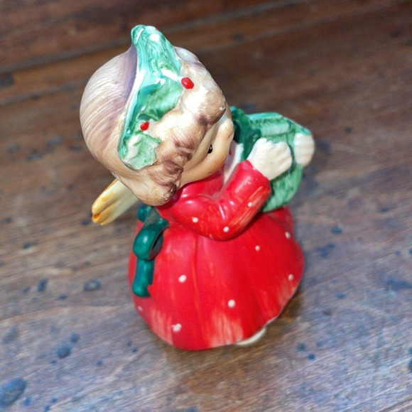 Vtg Lefton ceramic Christmas angel holding a lyre/as is - Picture 5 of 7